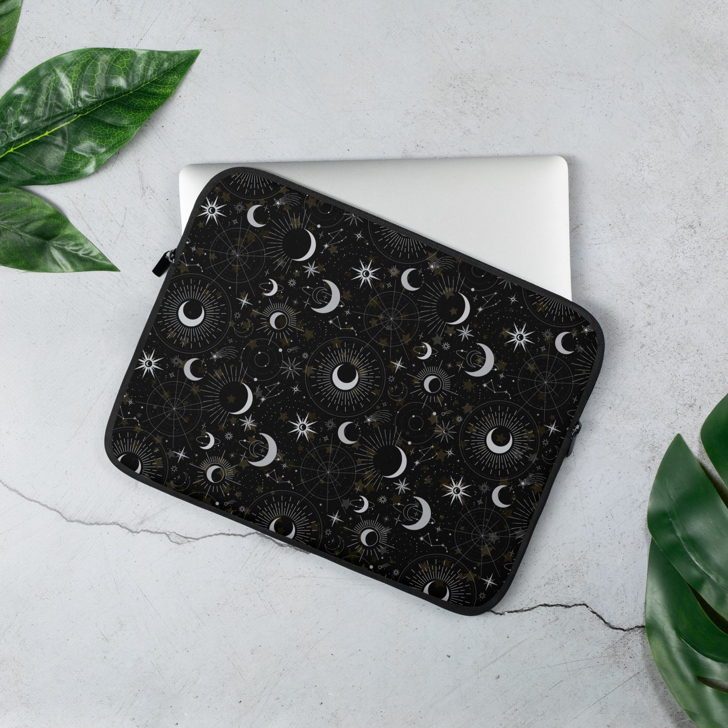 Silver Black Moon Laptop Sleeve