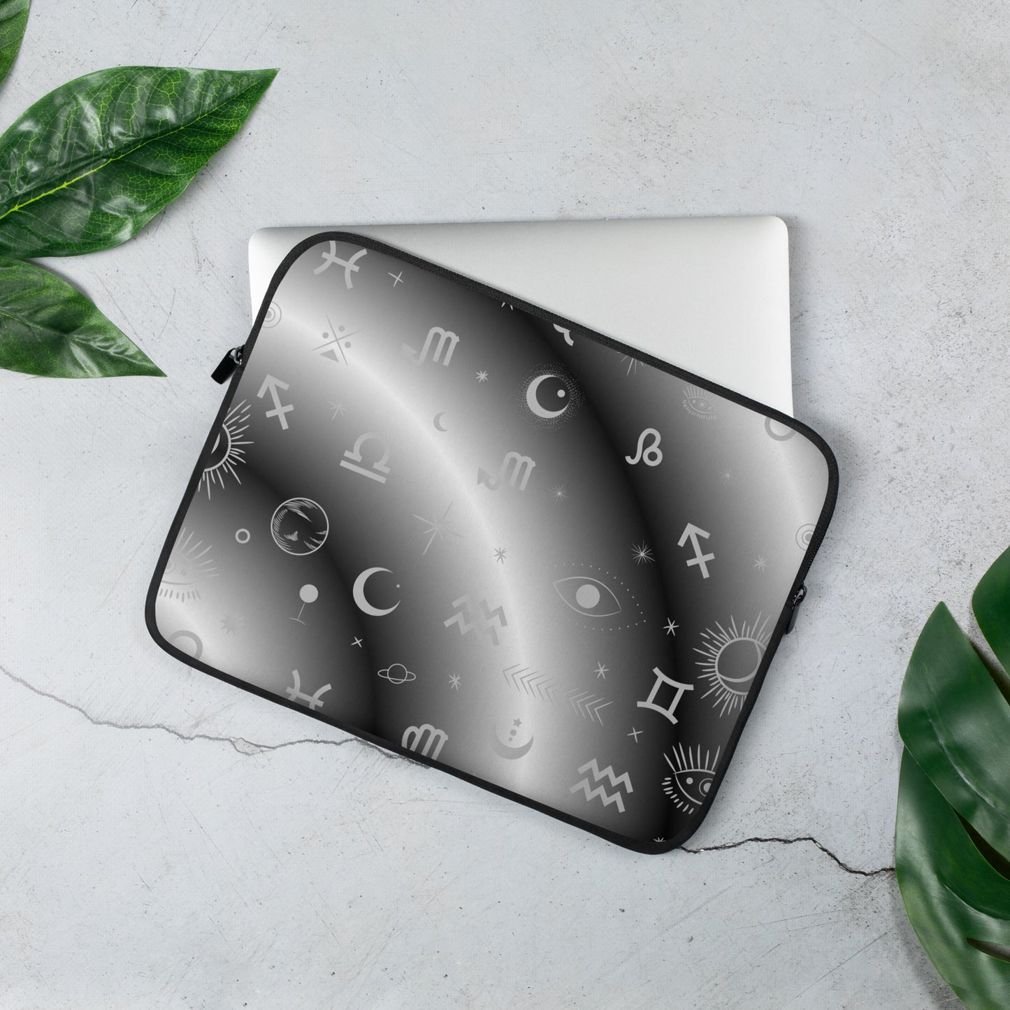 Black White Zodiac Laptop Sleeve