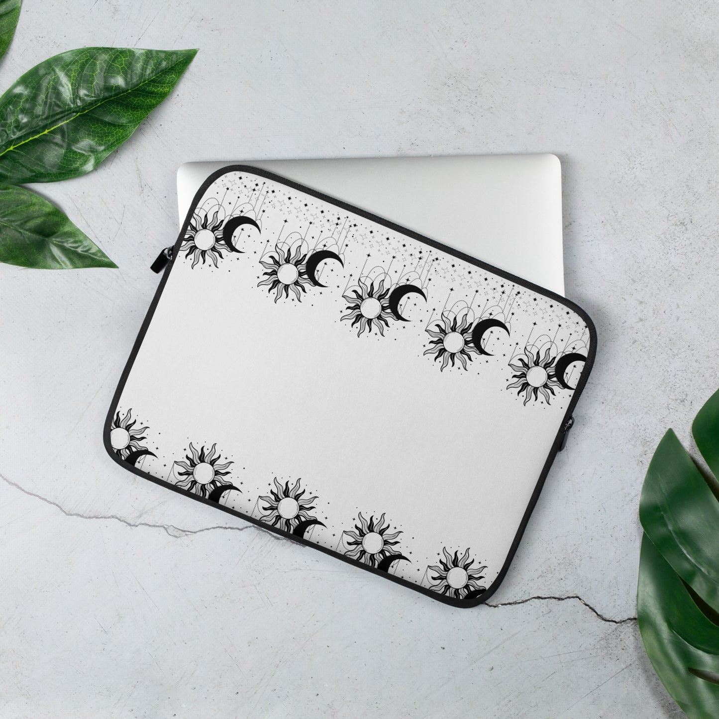 Black White Sun Moon Laptop Sleeve