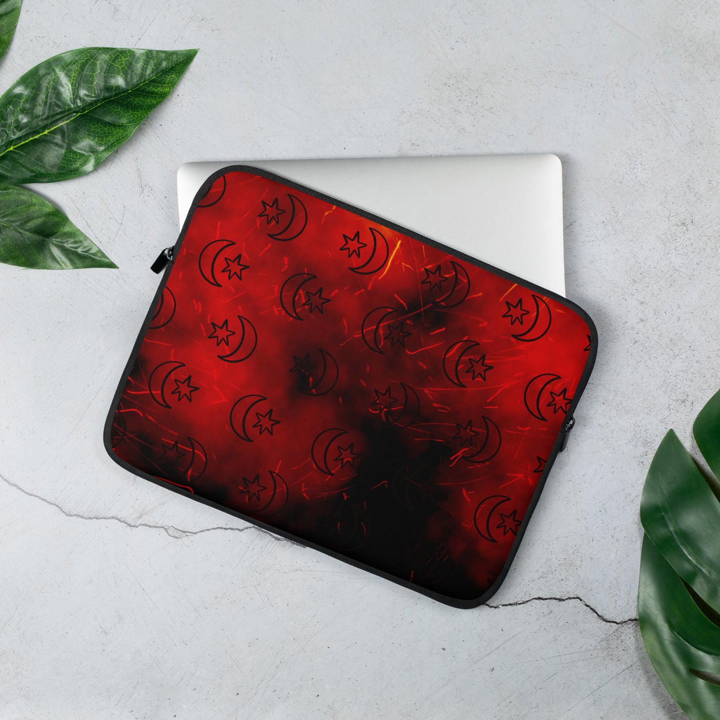 Red Moon Star Laptop Sleeve