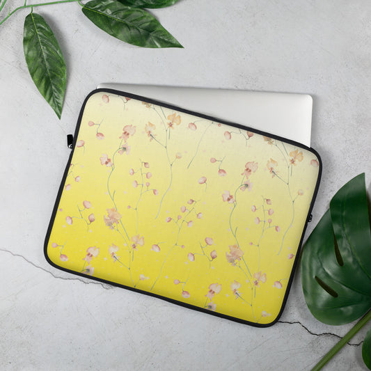 Yellow Botanical Flower Star Laptop Sleeve