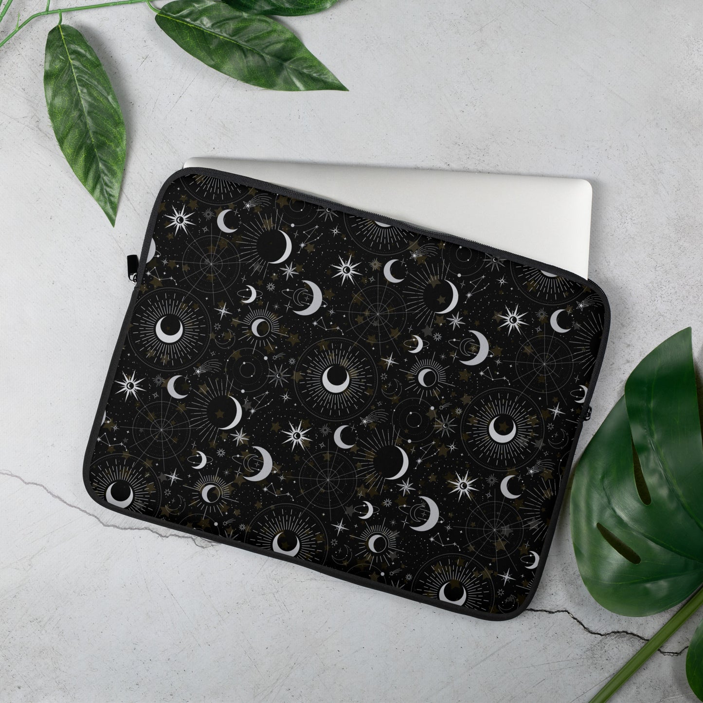 Silver Black Moon Laptop Sleeve