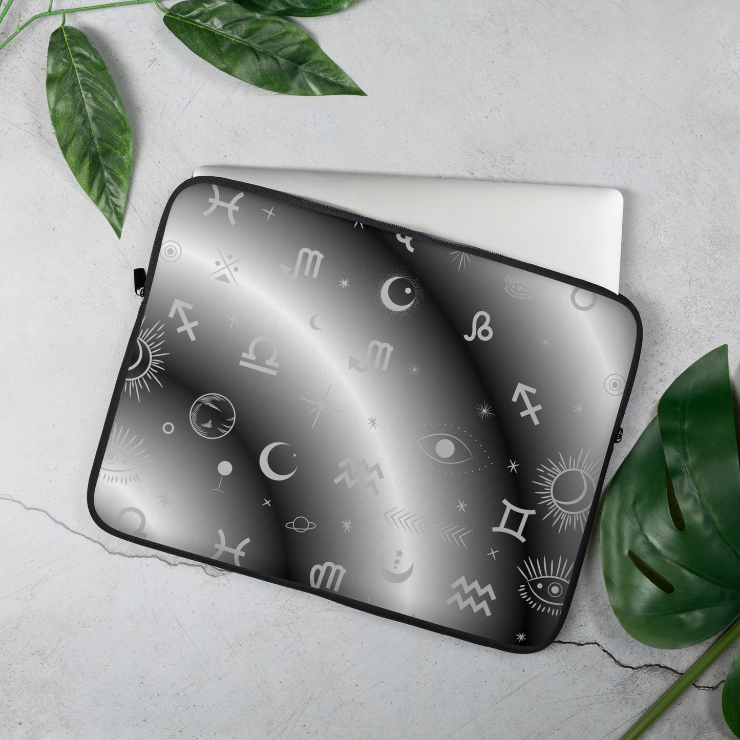 Black White Zodiac Laptop Sleeve