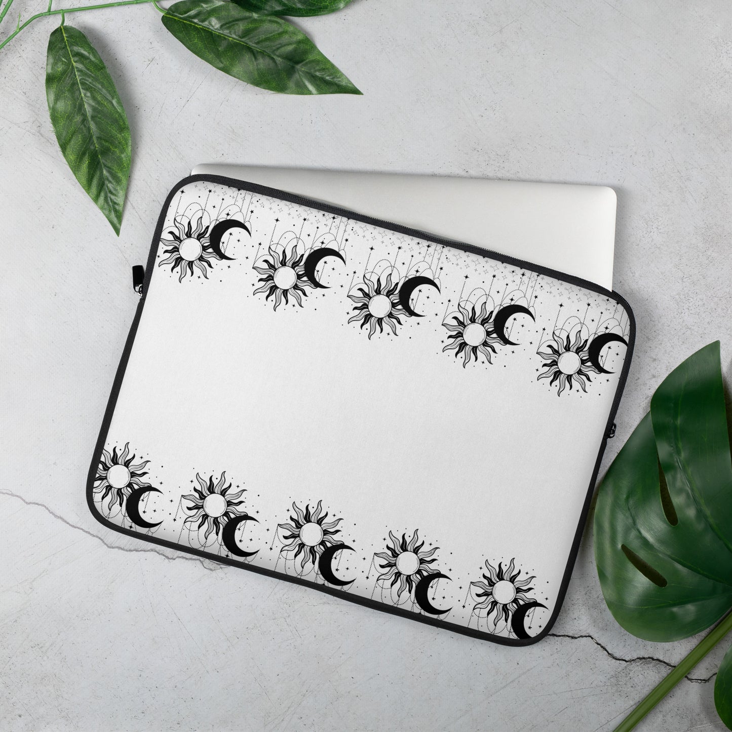 Black White Sun Moon Laptop Sleeve