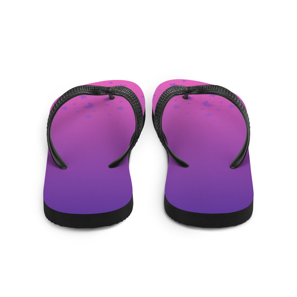 Purple Pink Gradient Star Flip-Flops