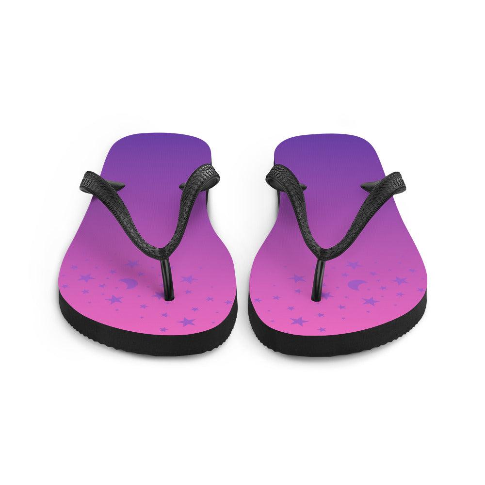 Purple Pink Gradient Star Flip-Flops