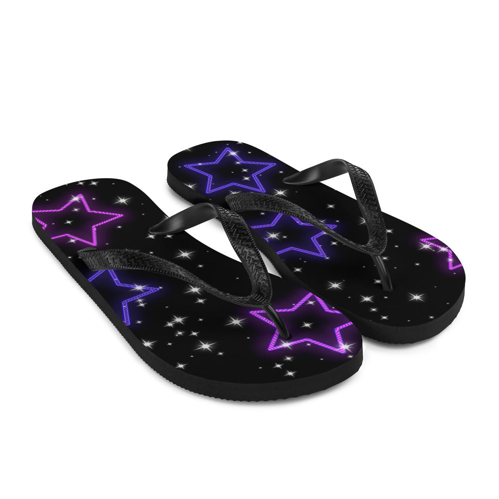 Neon Star Flip-Flops