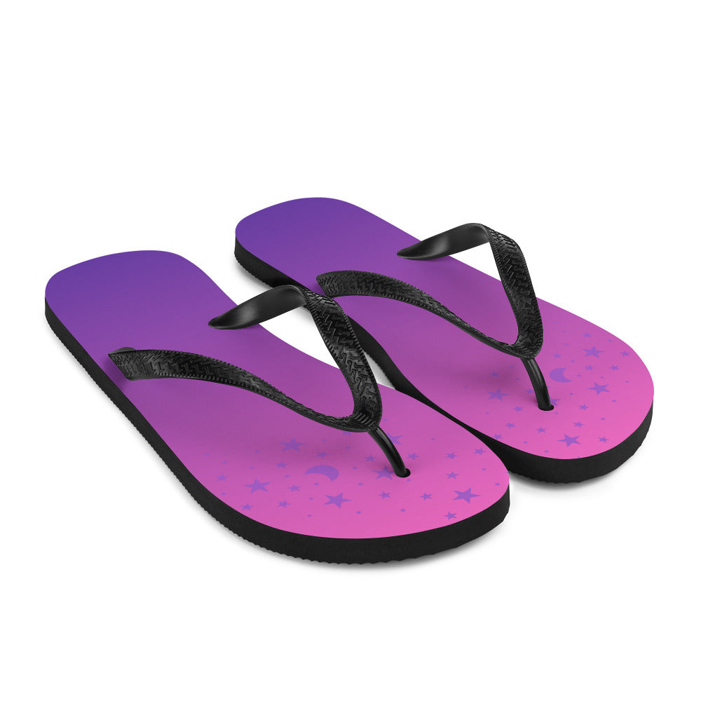 Purple Pink Gradient Star Flip-Flops