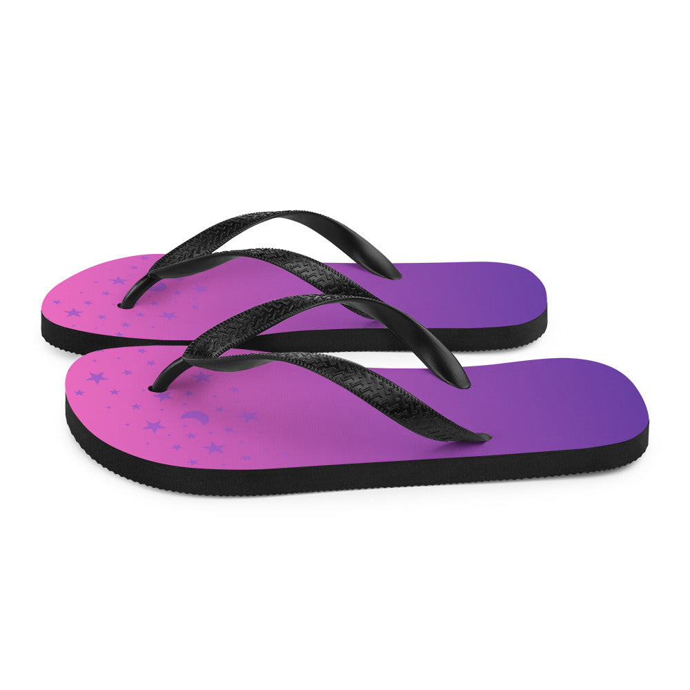 Purple Pink Gradient Star Flip-Flops