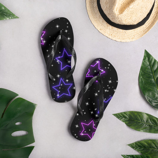 Neon Star Flip-Flops