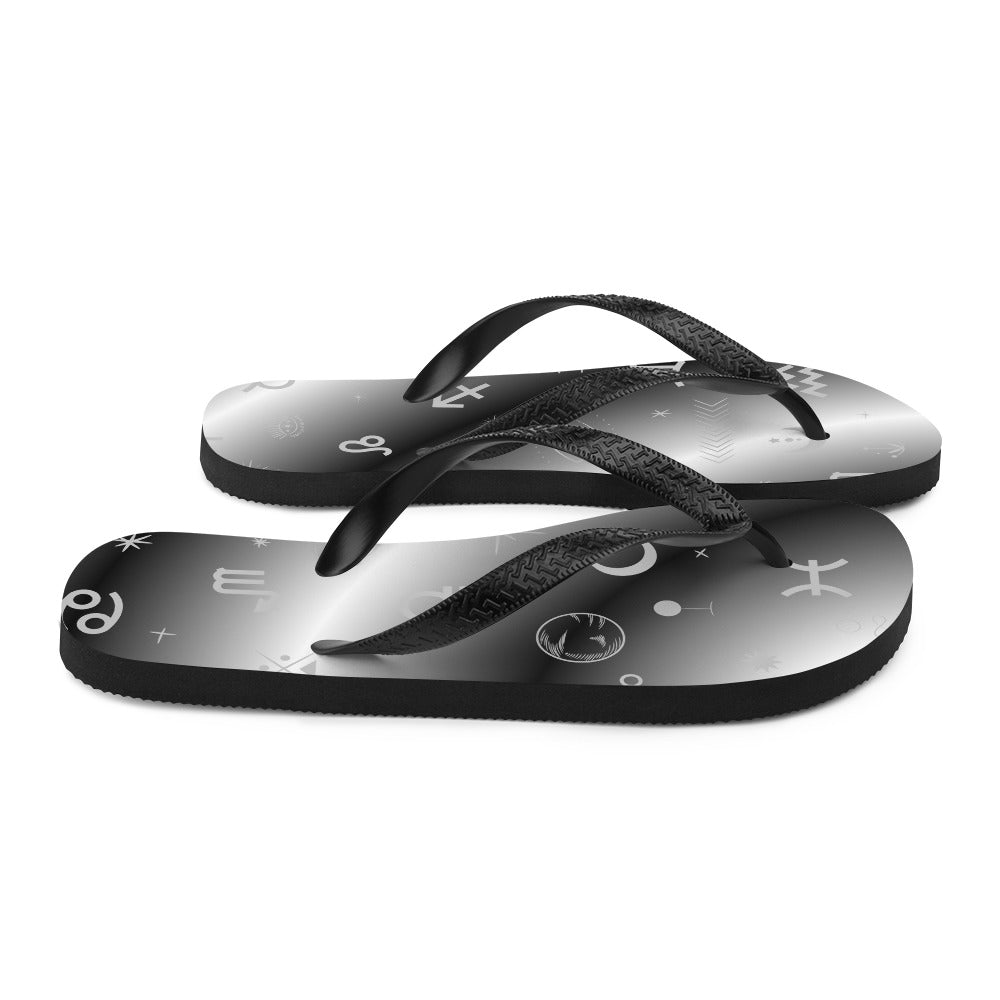 Black White Zodiac Flip-Flops