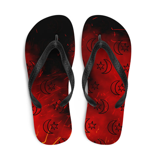 Red Moon Star Flip-Flops