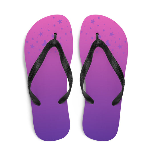 Purple Pink Gradient Star Flip-Flops