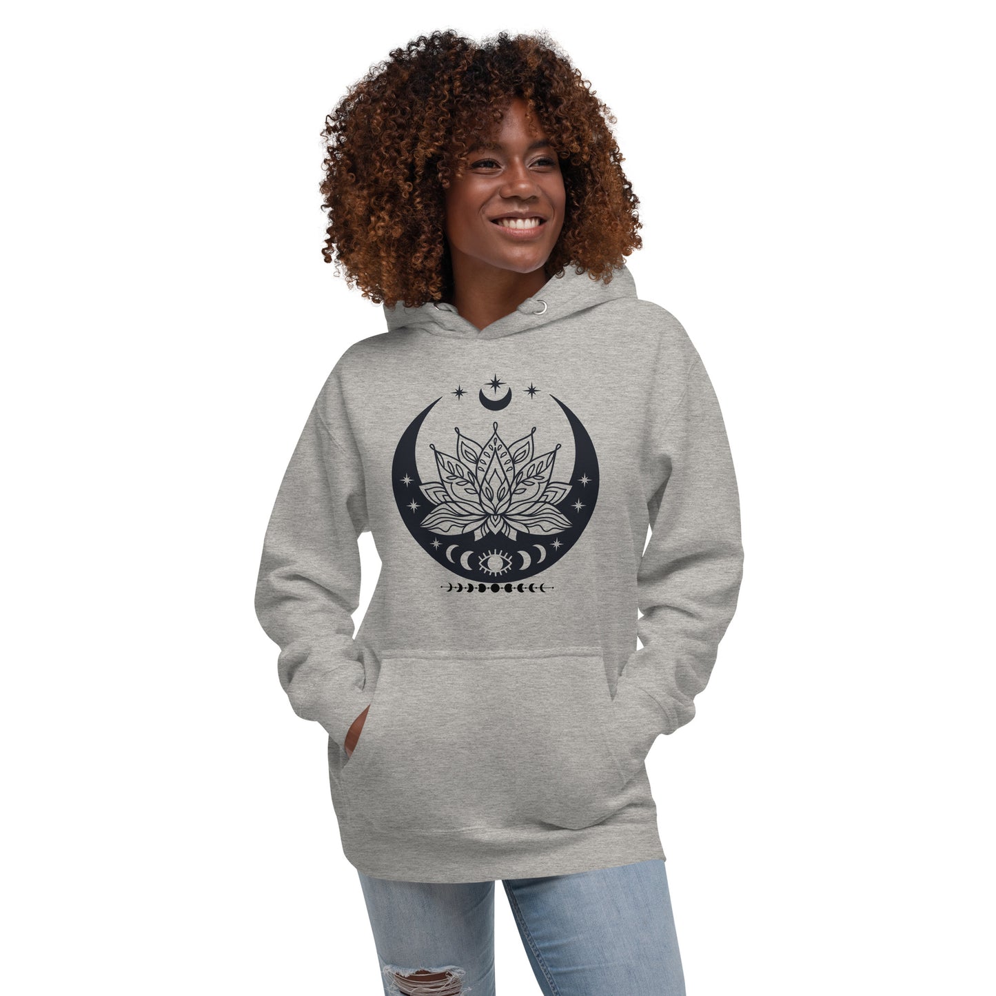 Moon Lotus Flower Unisex Premium Hoodie