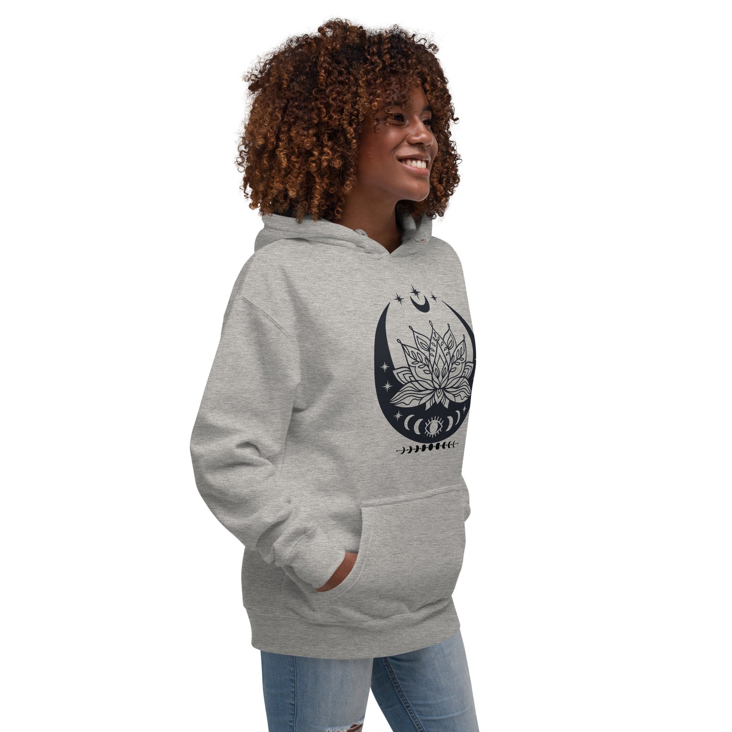 Moon Lotus Flower Unisex Premium Hoodie