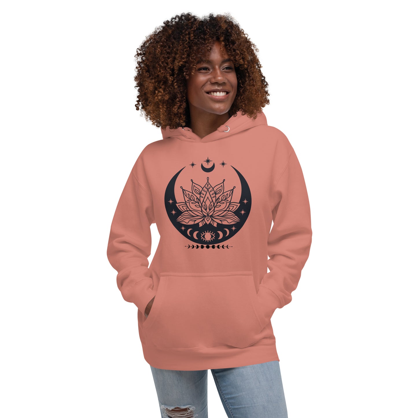 Moon Lotus Flower Unisex Premium Hoodie