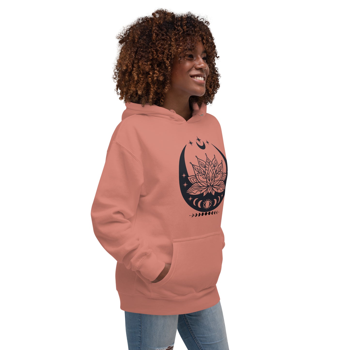 Moon Lotus Flower Unisex Premium Hoodie