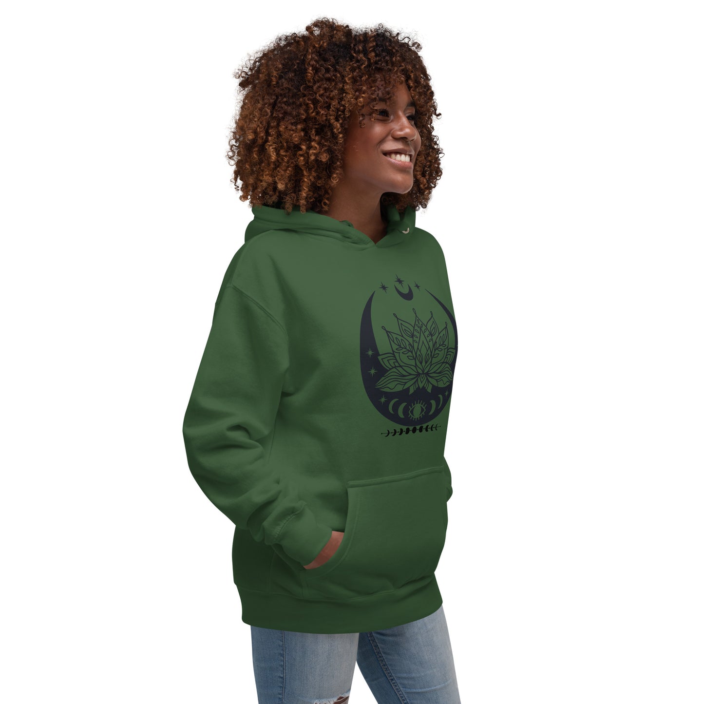 Moon Lotus Flower Unisex Premium Hoodie