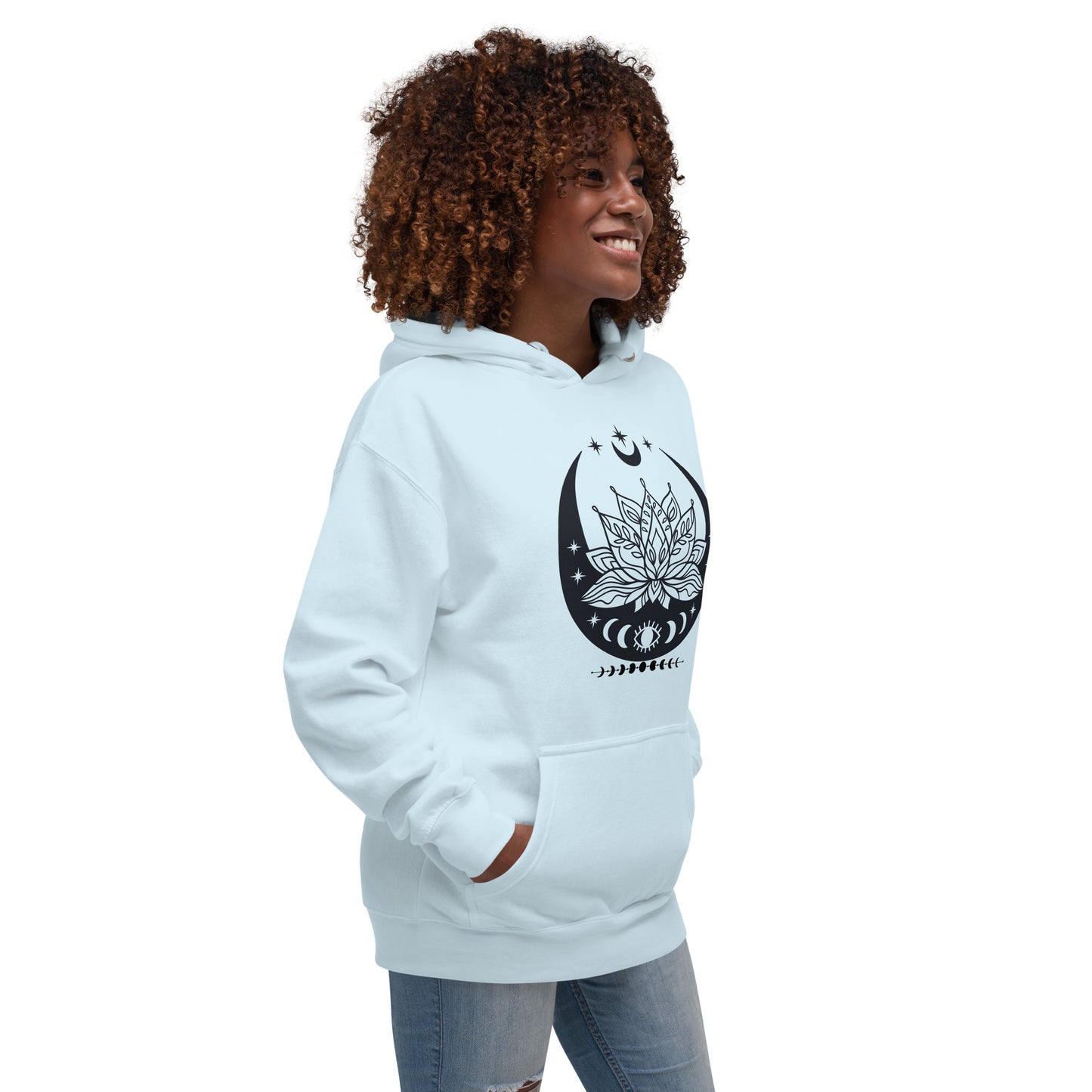 Moon Lotus Flower Unisex Premium Hoodie