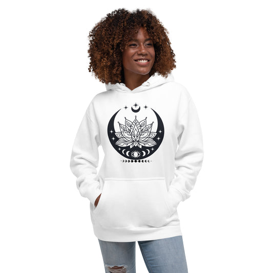 Moon Lotus Flower Unisex Premium Hoodie