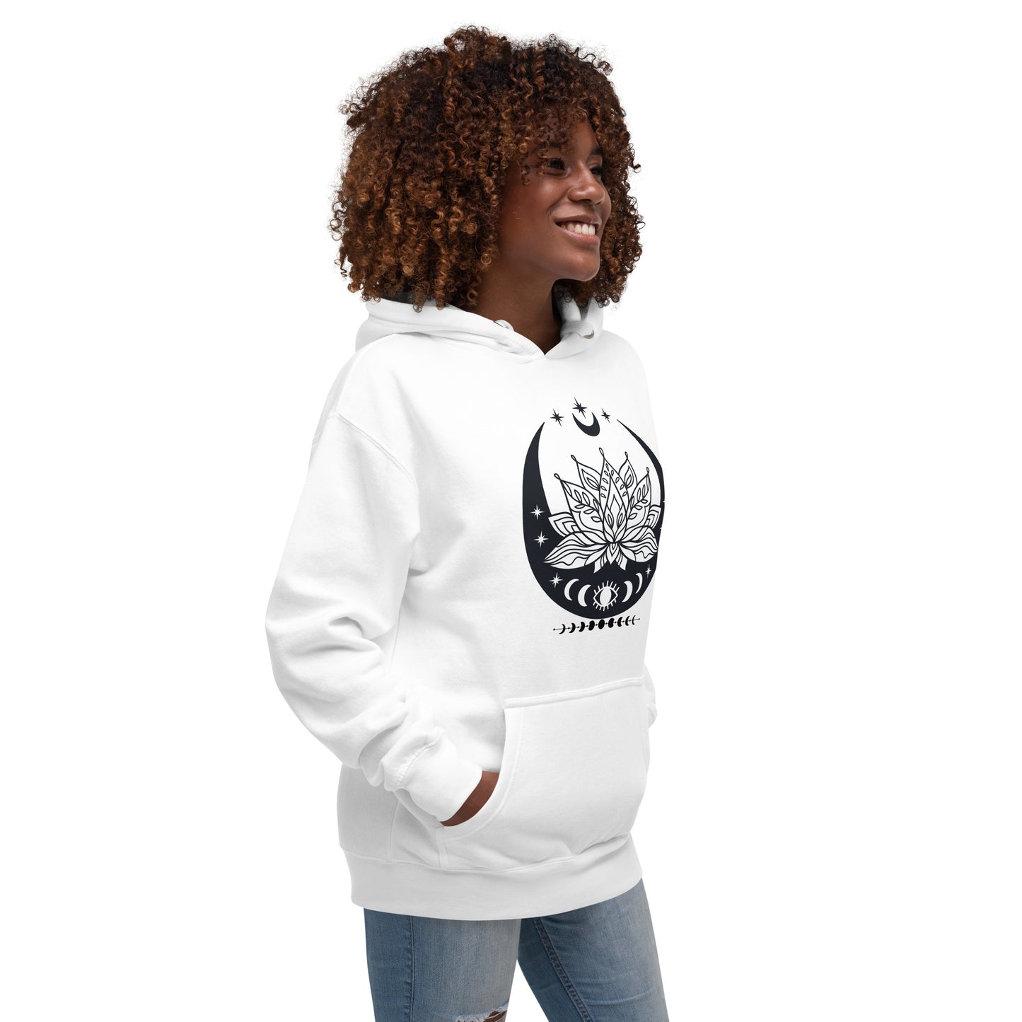 Moon Lotus Flower Unisex Premium Hoodie