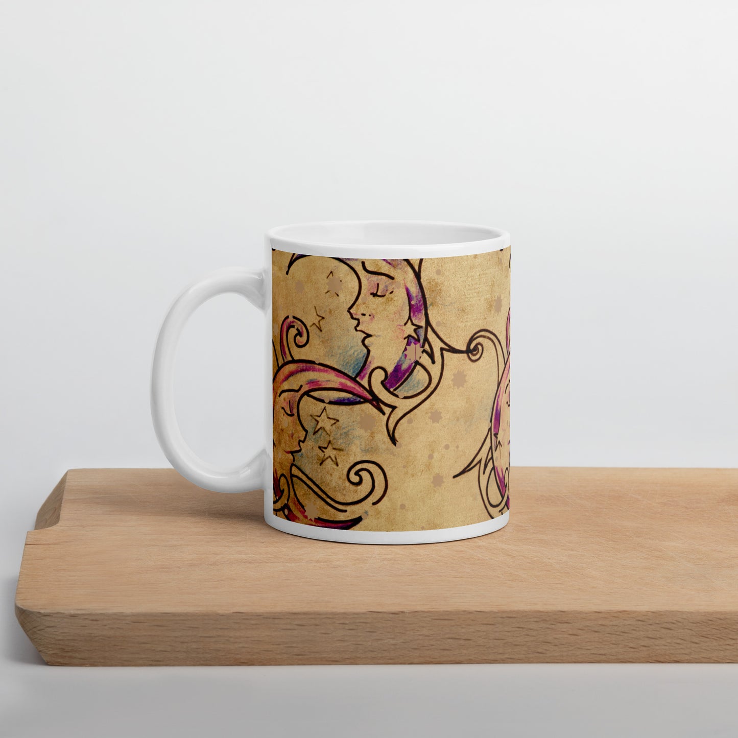 Latte Moon White Glossy Mug