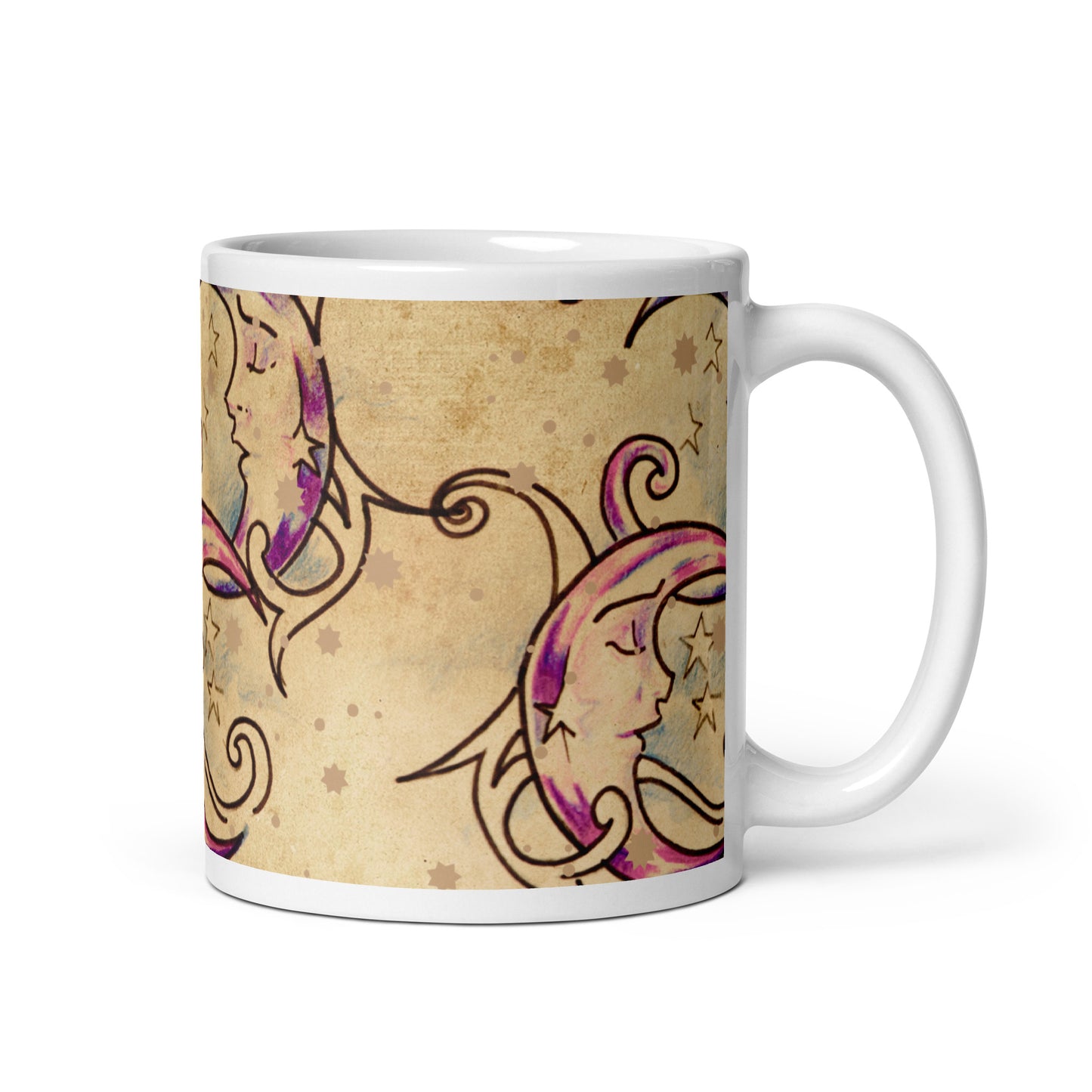 Latte Moon White Glossy Mug