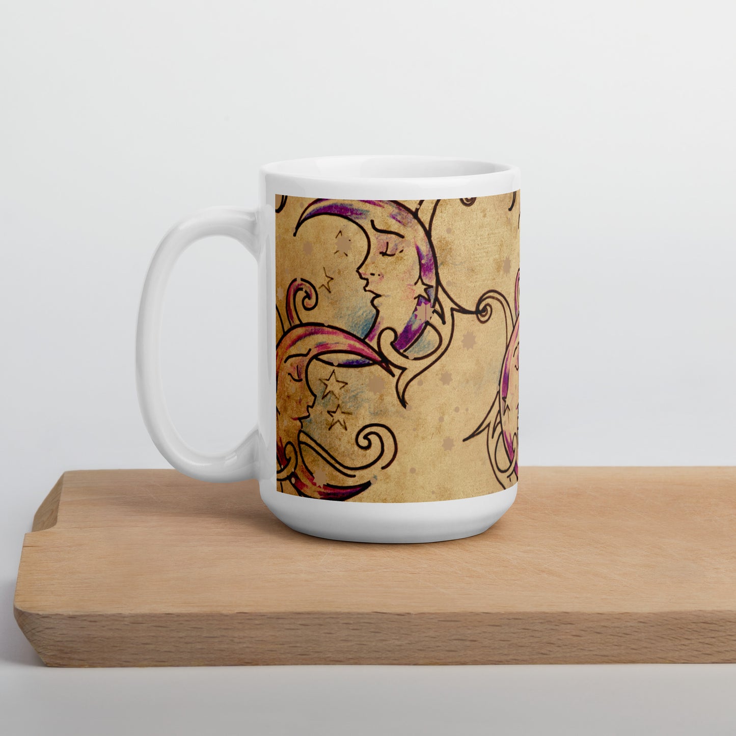 Latte Moon White Glossy Mug