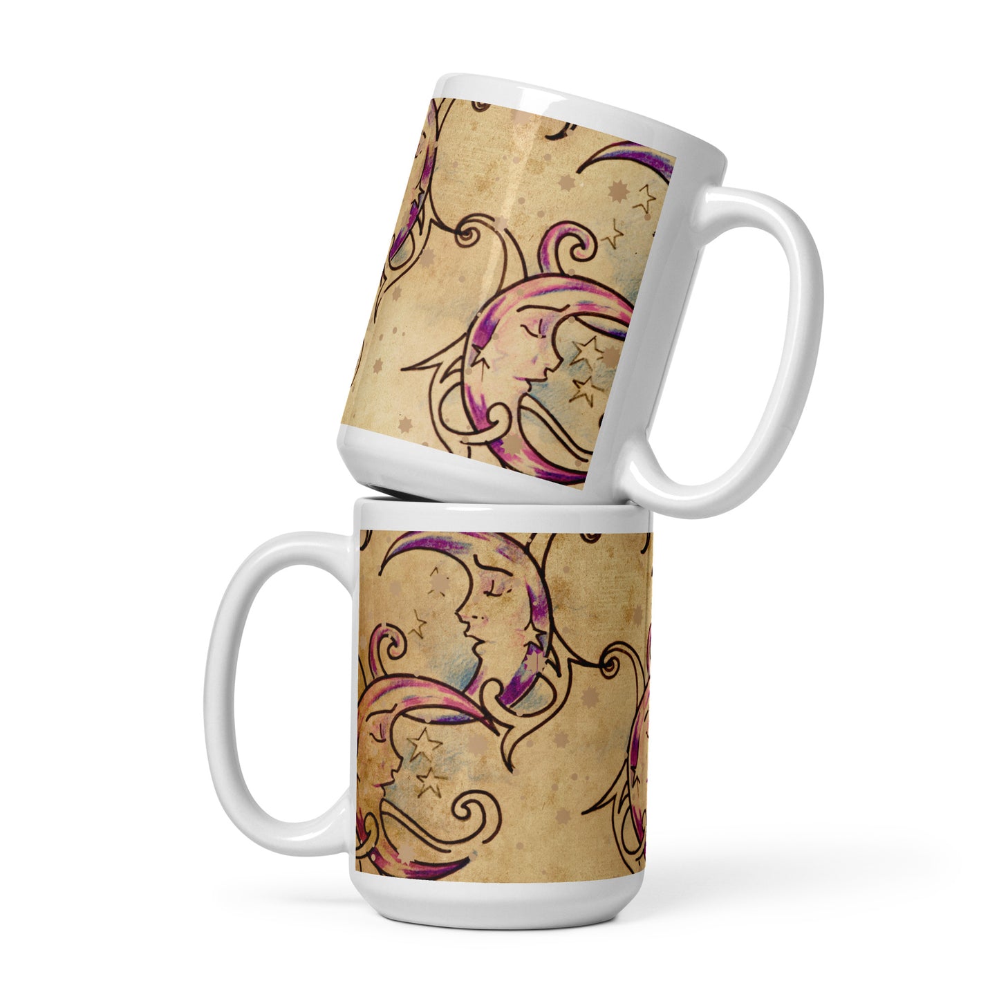 Latte Moon White Glossy Mug