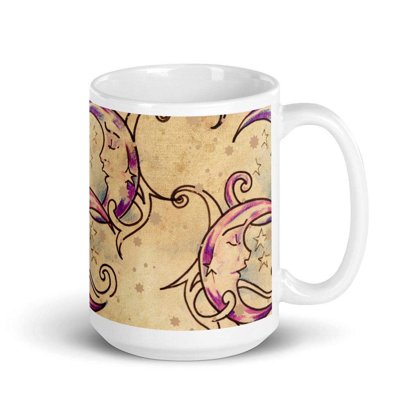 Latte Moon White Glossy Mug