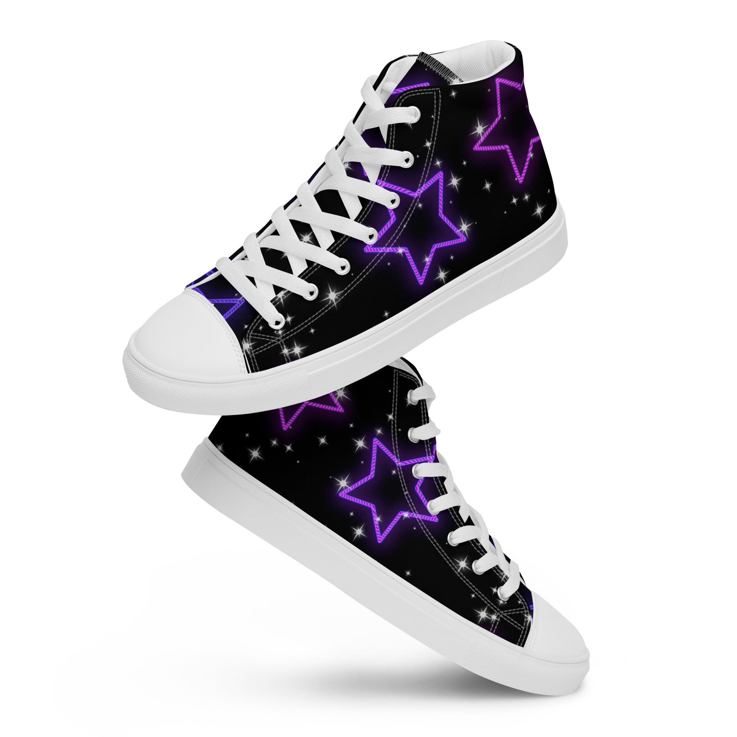 Neon Star Women’s High Top Canvas Shoes