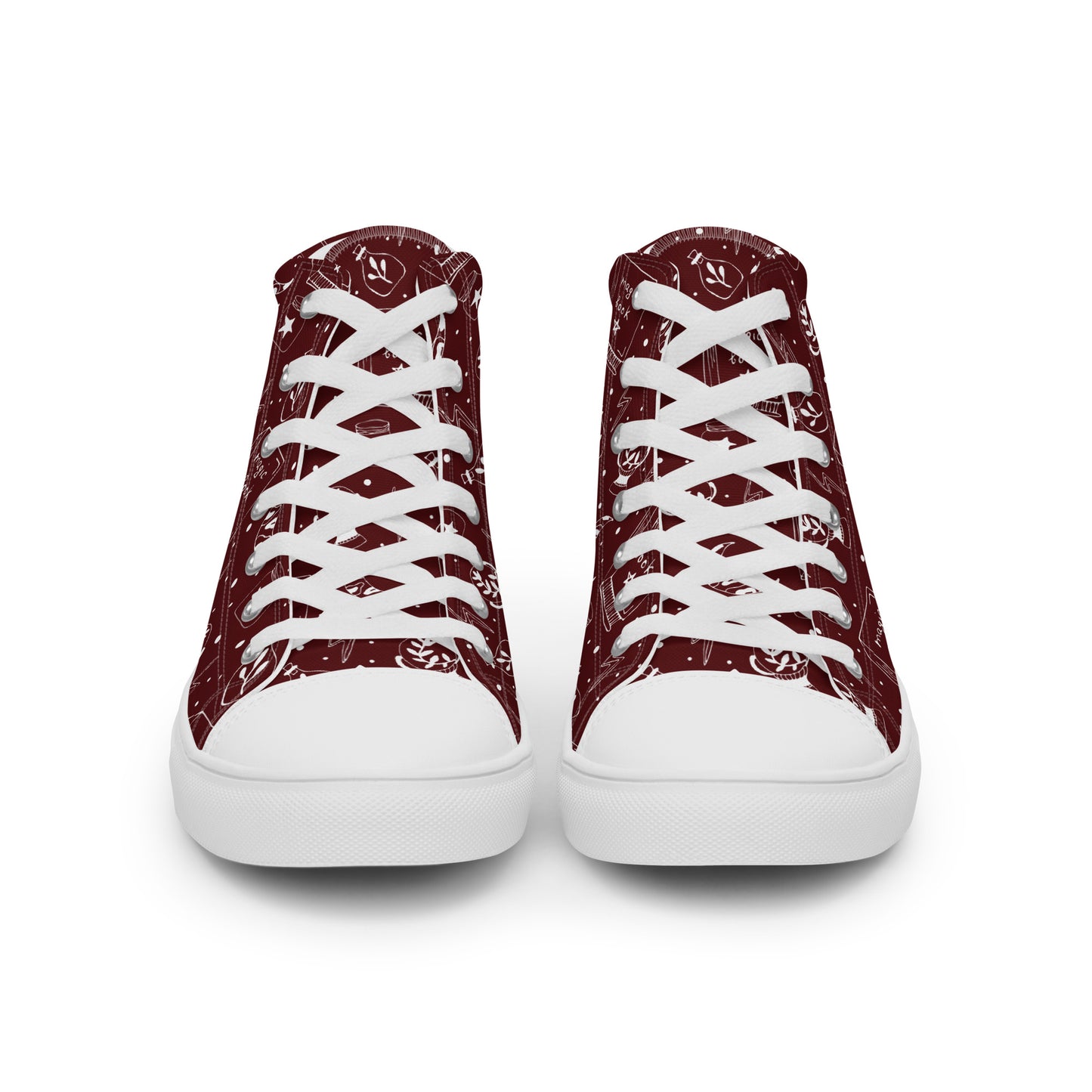 Magic Book Galaxy Red Women’s High Top Canvas Shoes