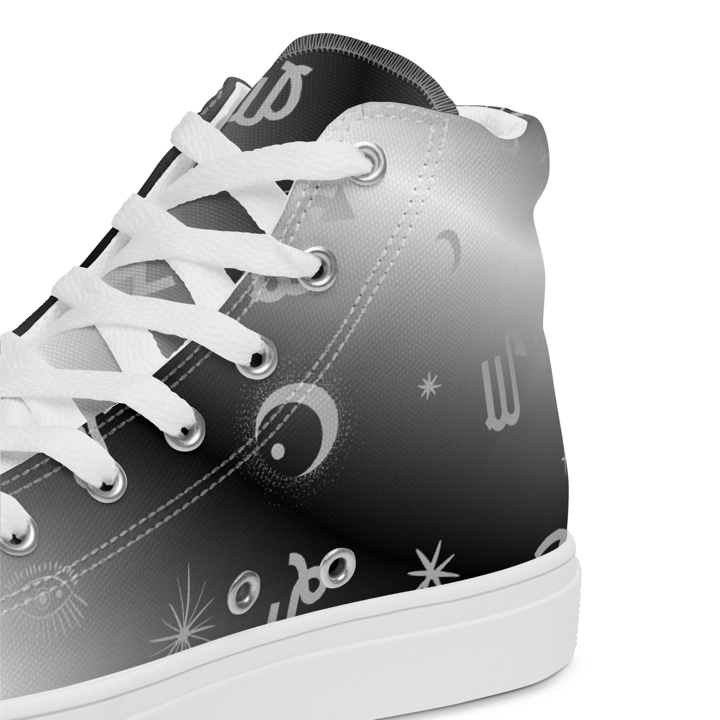 Black White Zodiac Women’s High Top Canvas Shoes