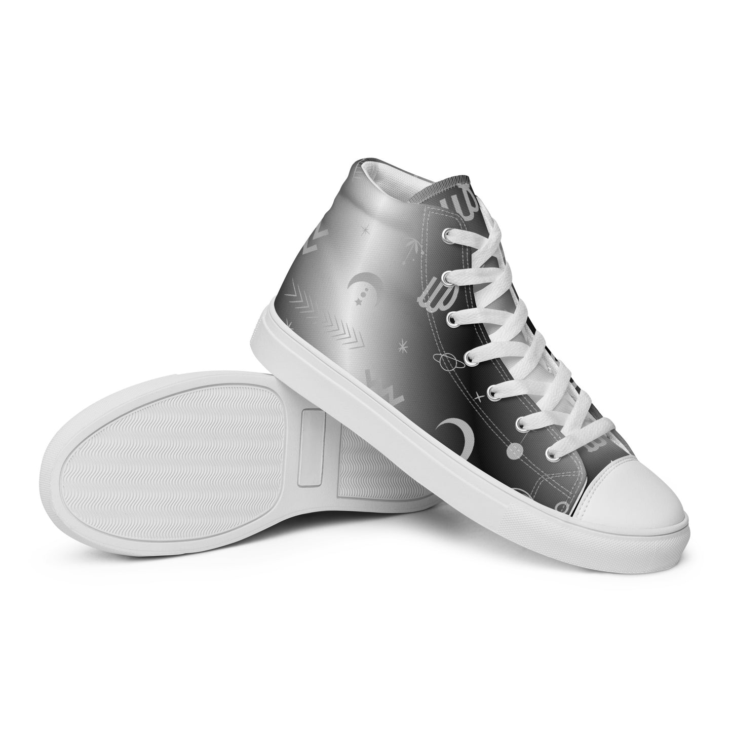 Black White Zodiac Women’s High Top Canvas Shoes