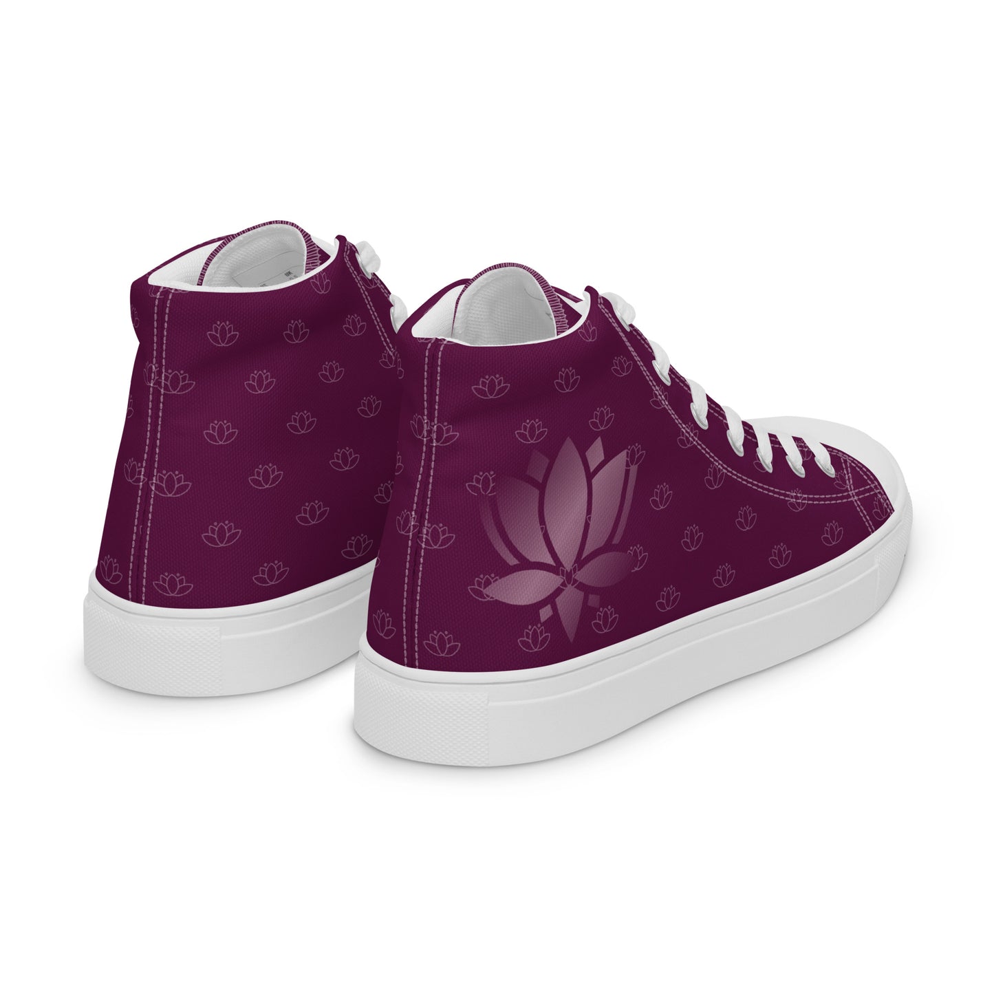 Lotus Flower Purple Power Women’s High Top Canvas Shoes