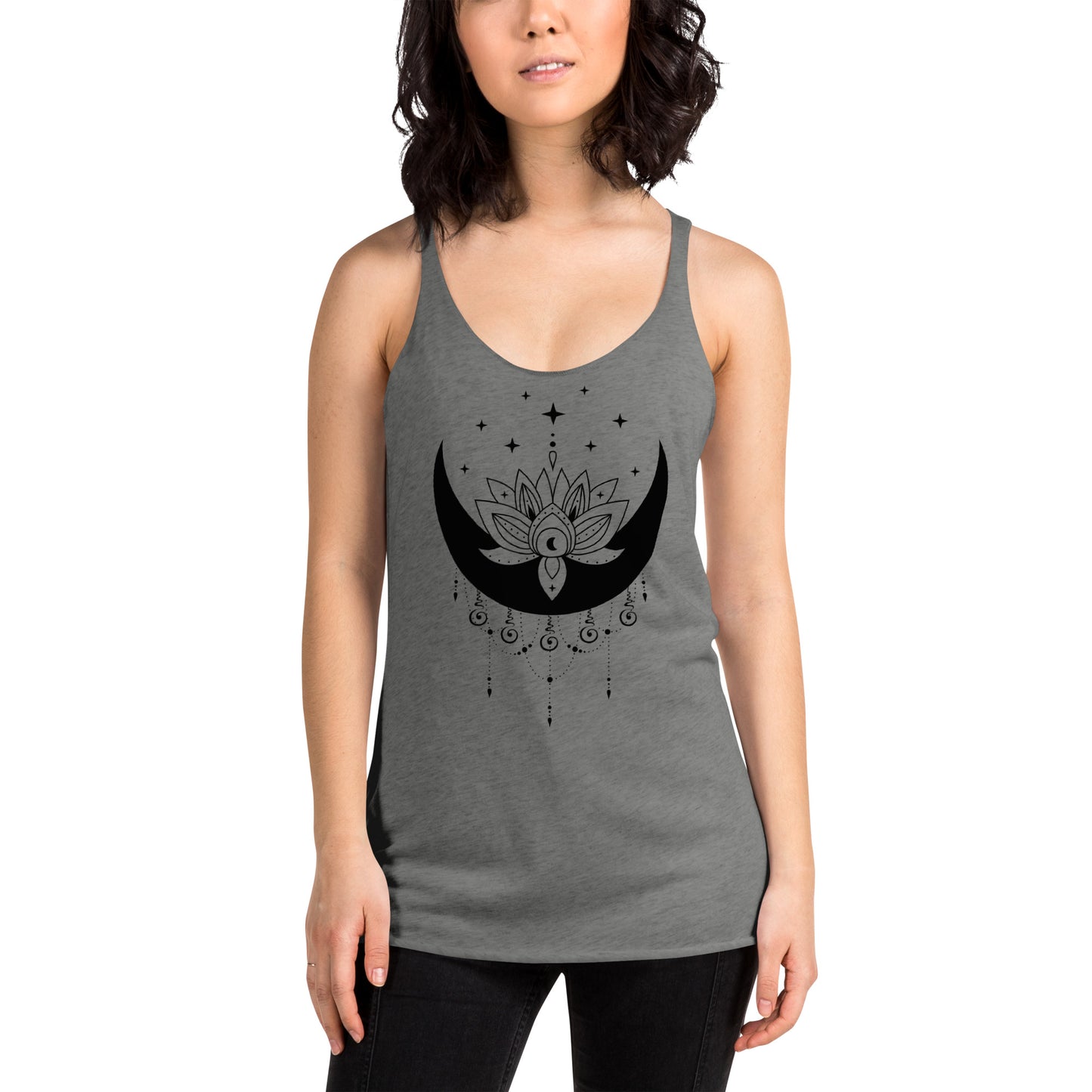 Moon Lotus Flower Star Women's Racerback Tank