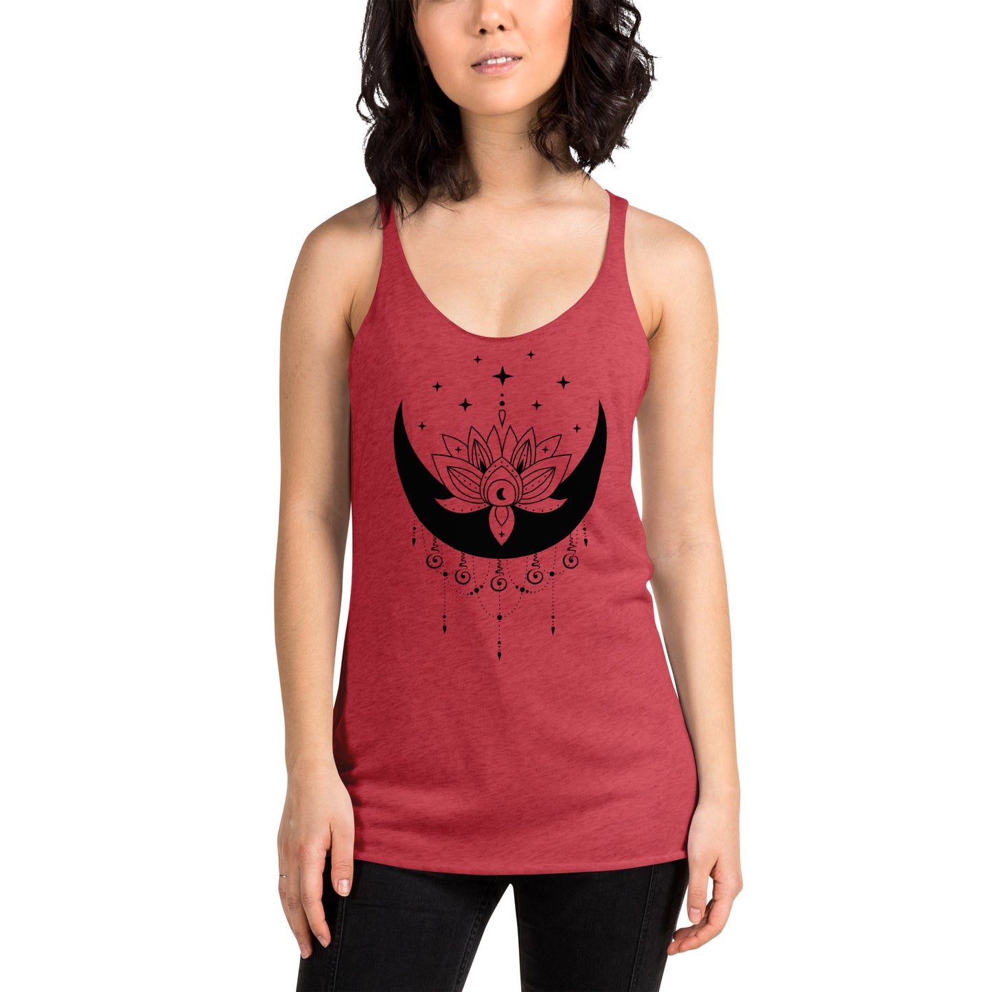 Moon Lotus Flower Star Women's Racerback Tank