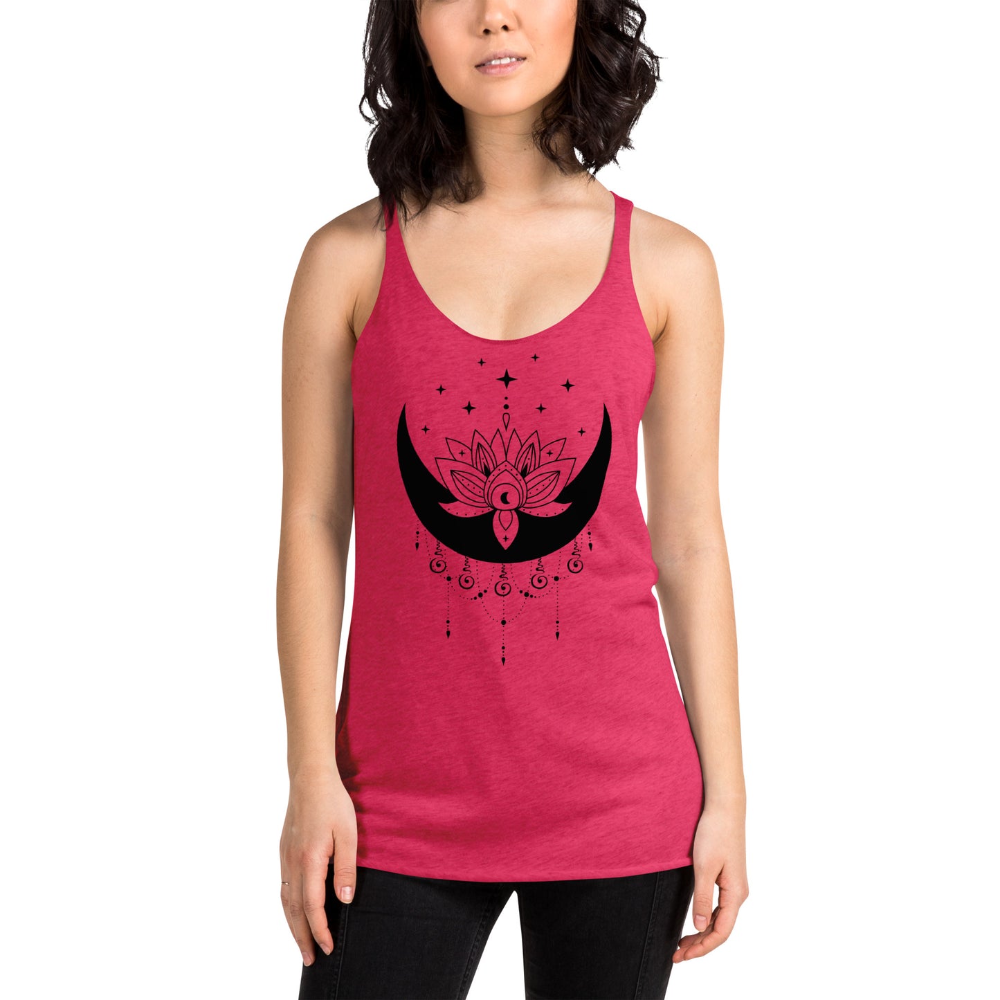 Moon Lotus Flower Star Women's Racerback Tank