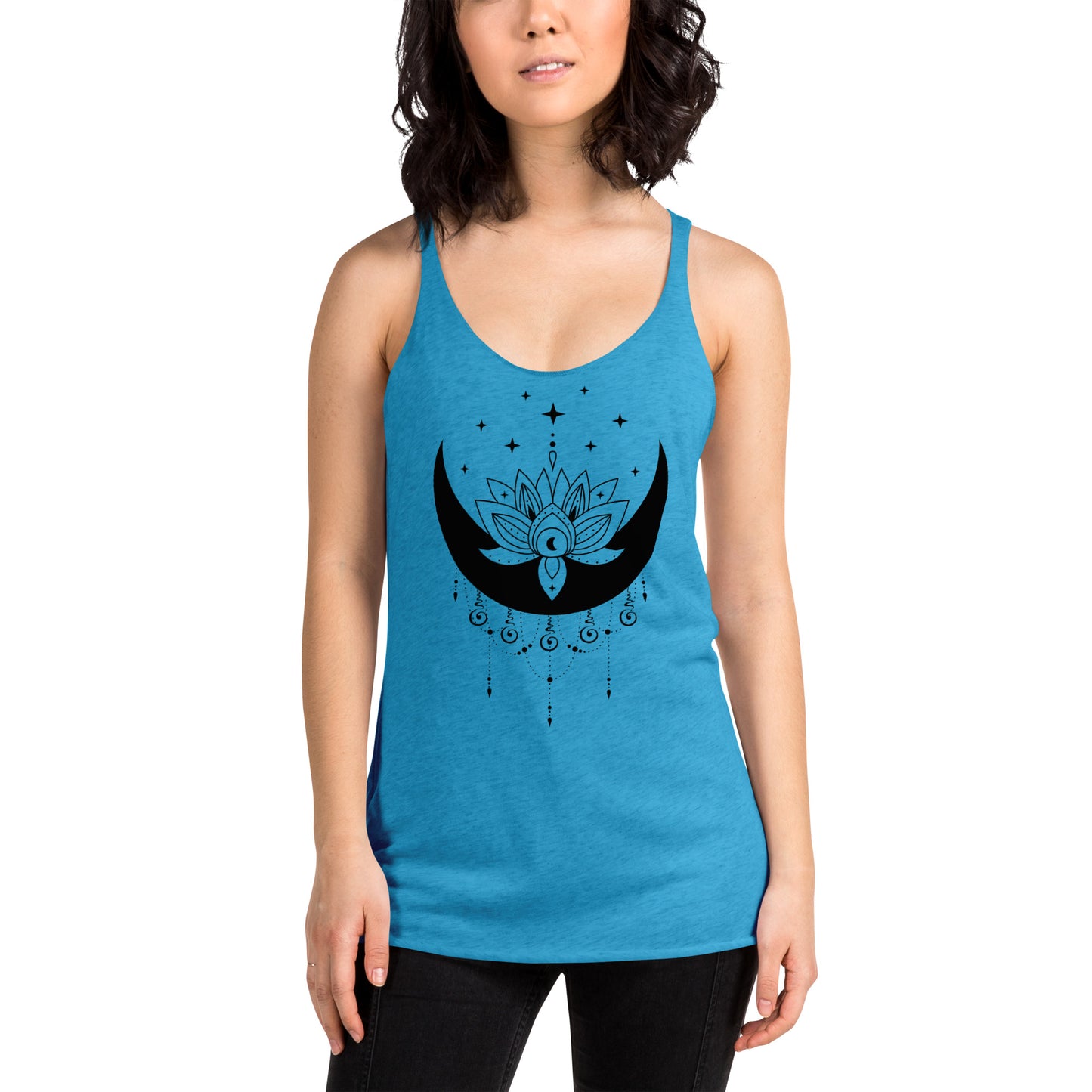 Moon Lotus Flower Star Women's Racerback Tank