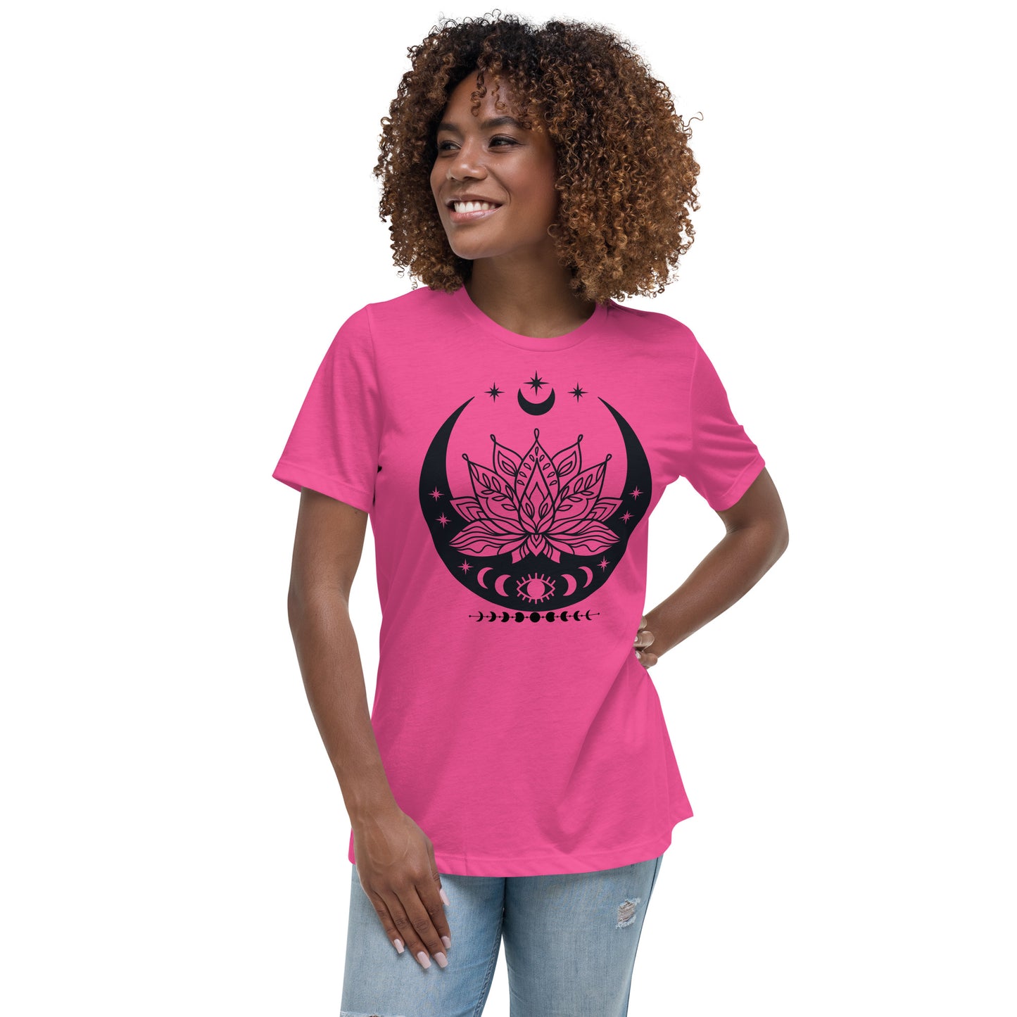 Moon Lotus Flower Women's Relaxed Fit T-Shirt