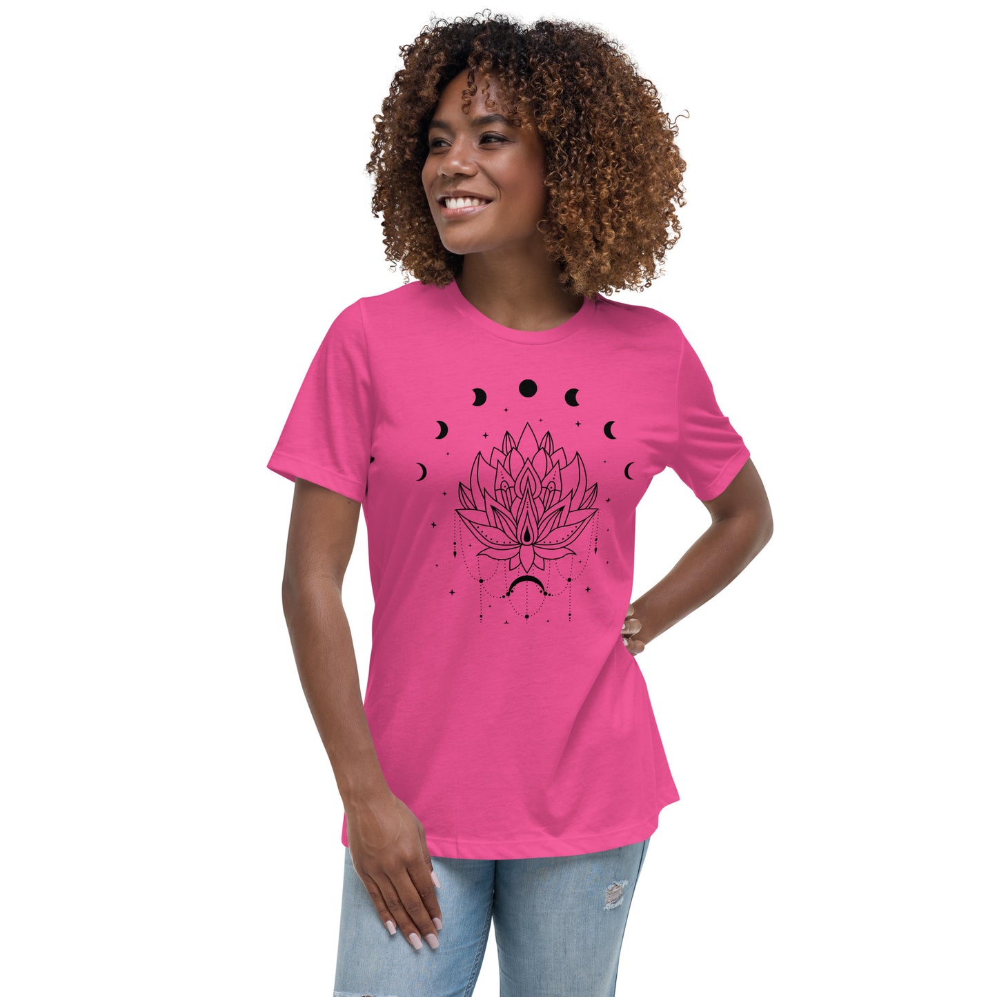 Lotus Flower Moon Phase Women's Relaxed Fit T-Shirt