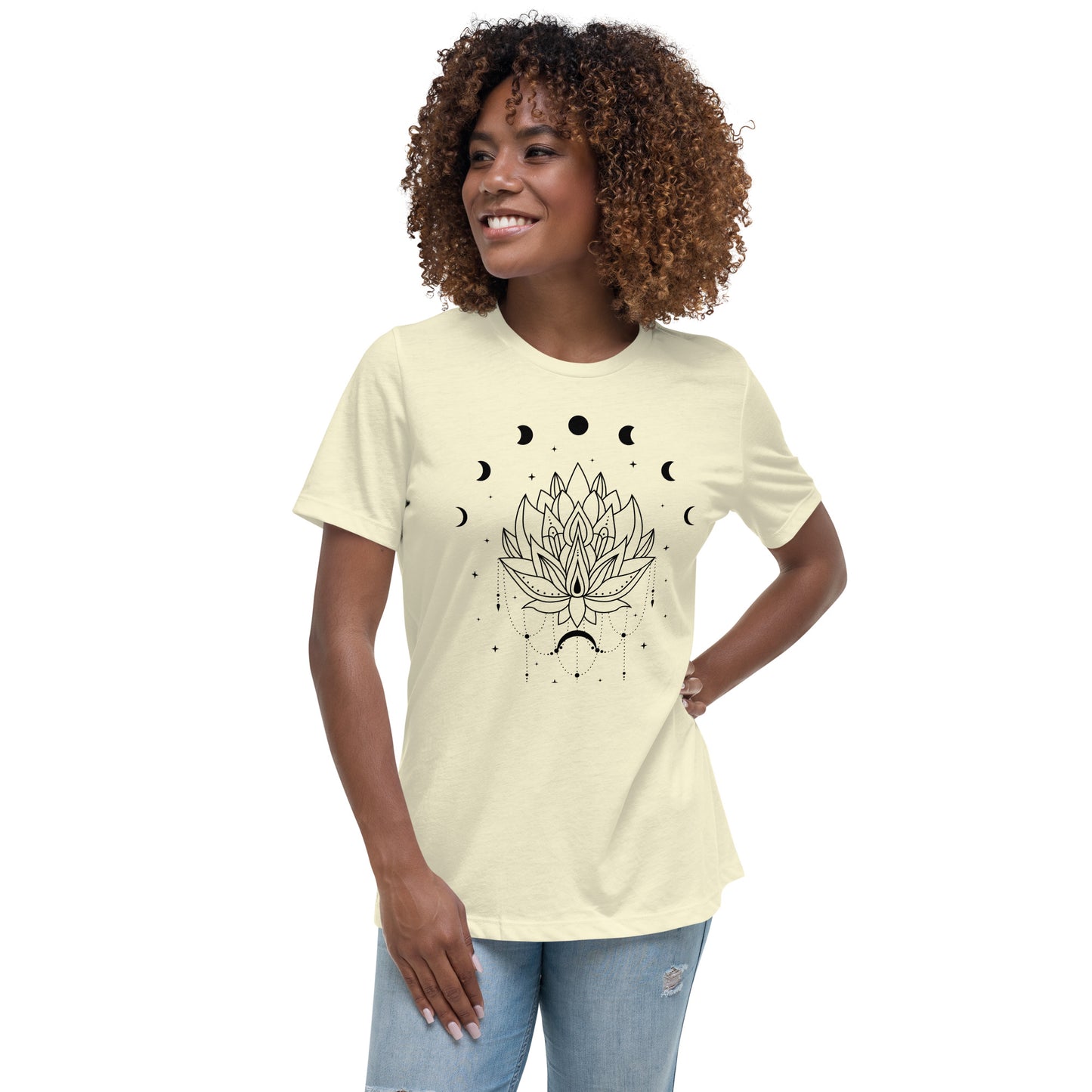 Lotus Flower Moon Phase Women's Relaxed Fit T-Shirt