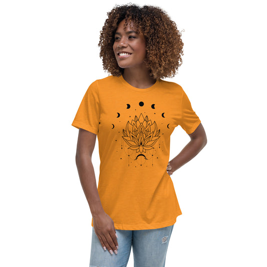 Lotus Flower Moon Phase Women's Relaxed Fit T-Shirt