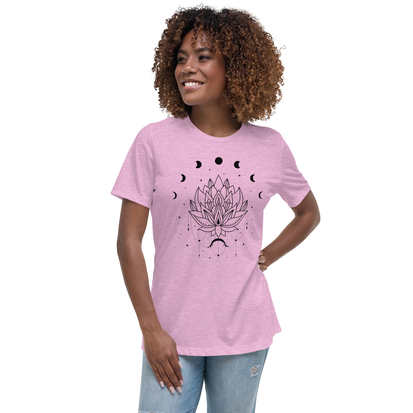 Lotus Flower Moon Phase Women's Relaxed Fit T-Shirt