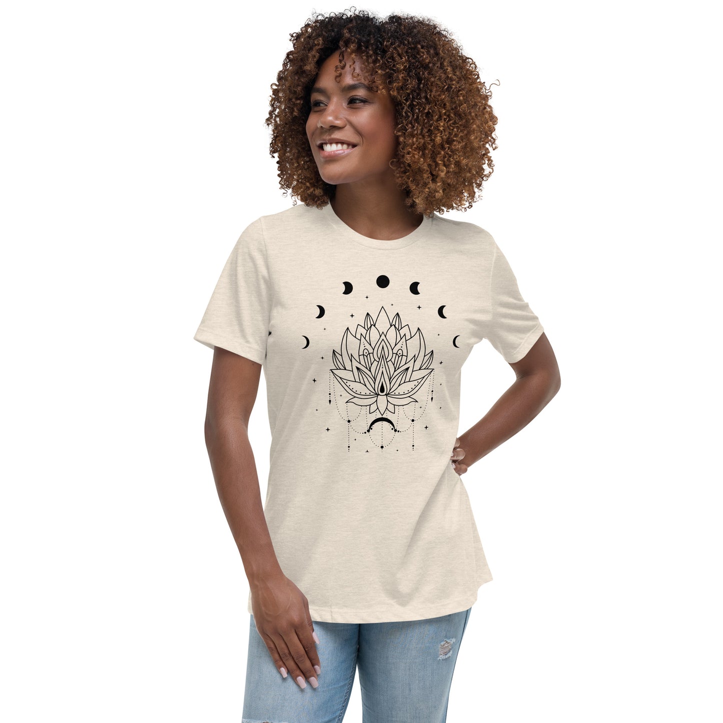 Lotus Flower Moon Phase Women's Relaxed Fit T-Shirt