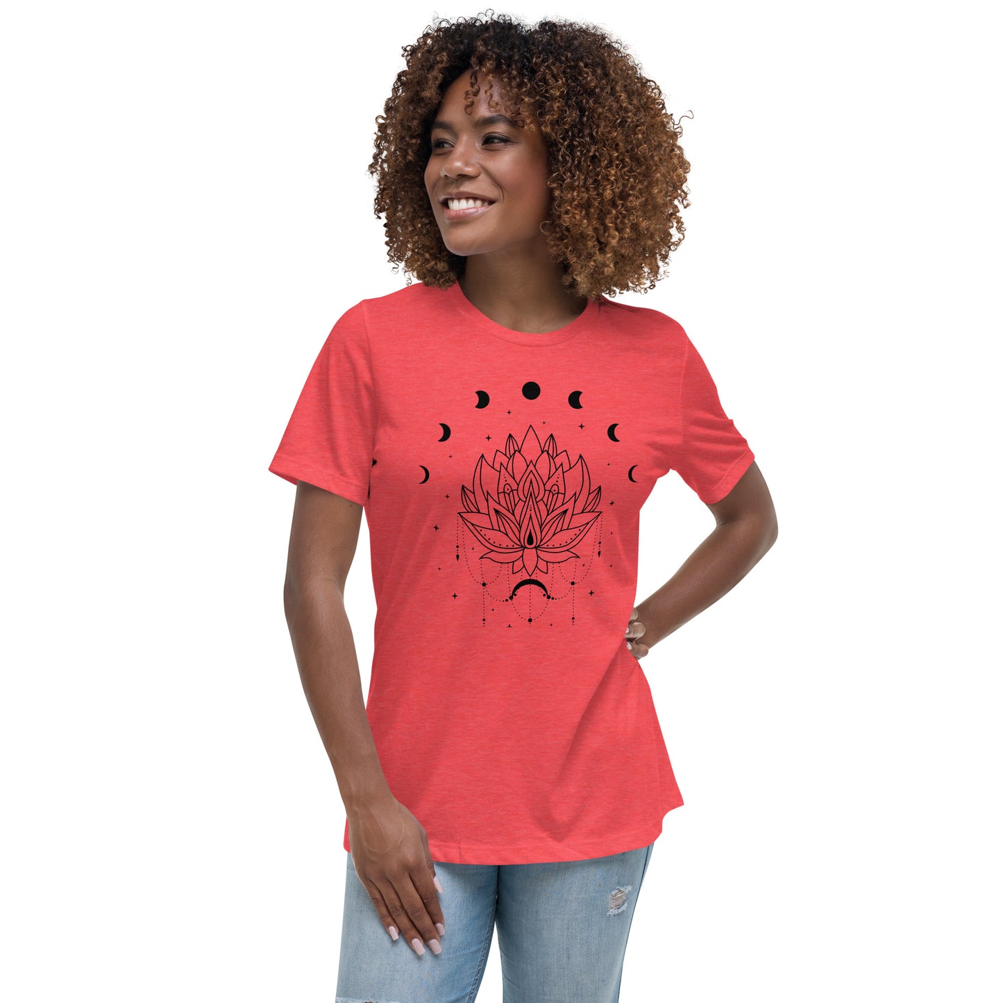 Lotus Flower Moon Phase Women's Relaxed Fit T-Shirt