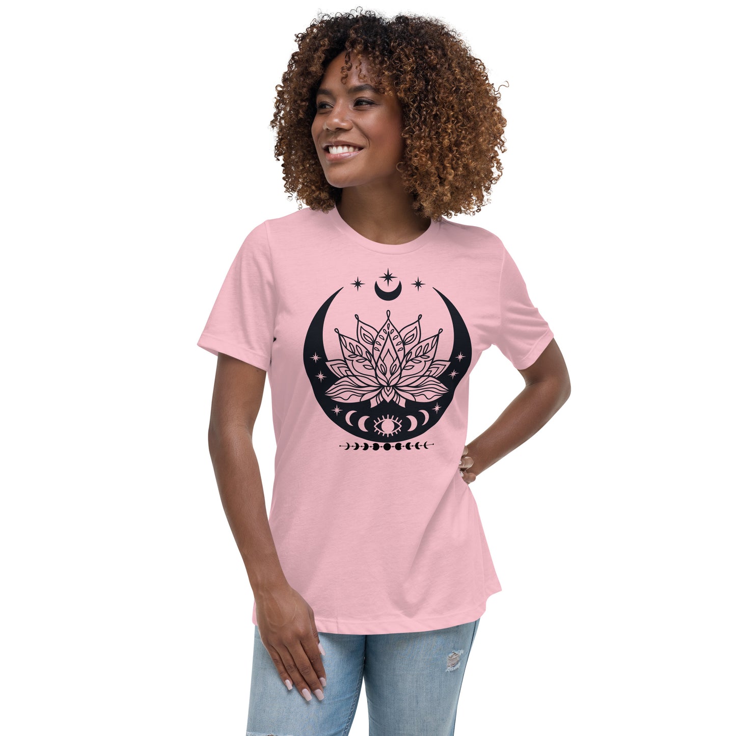 Moon Lotus Flower Women's Relaxed Fit T-Shirt