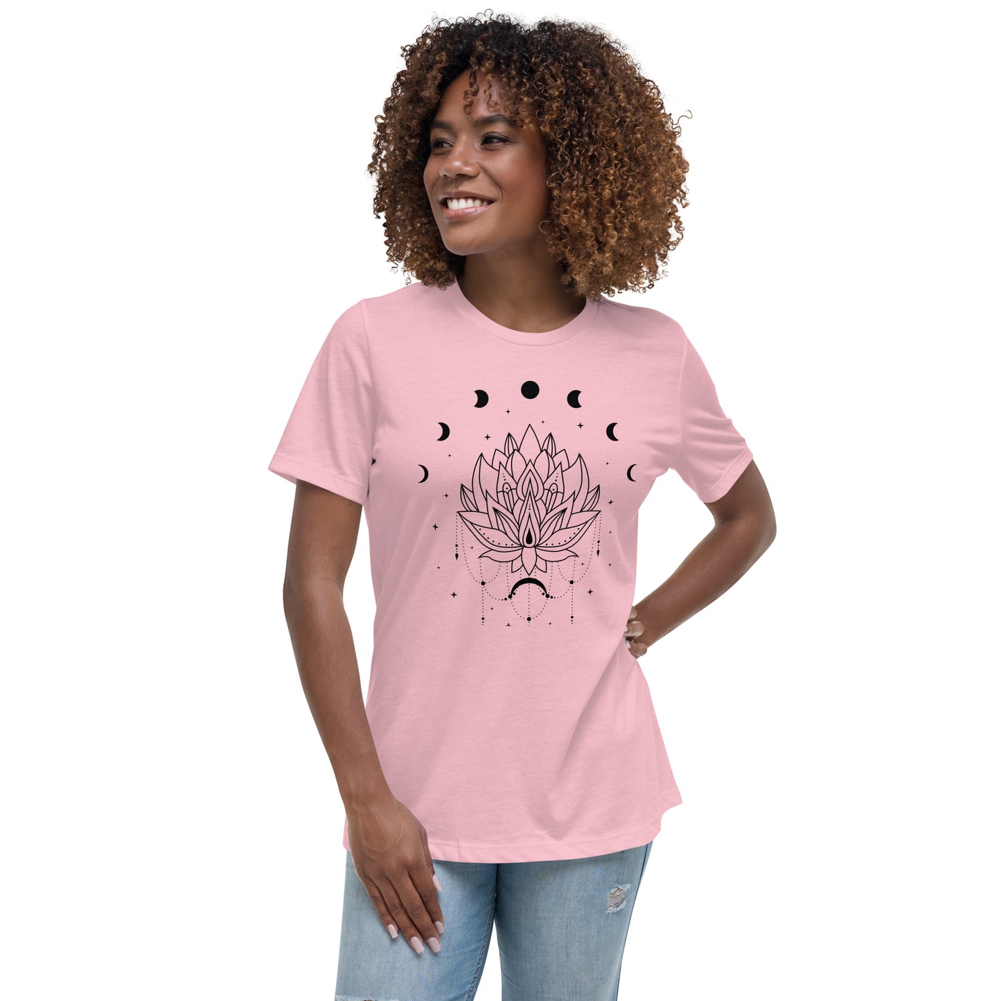 Lotus Flower Moon Phase Women's Relaxed Fit T-Shirt