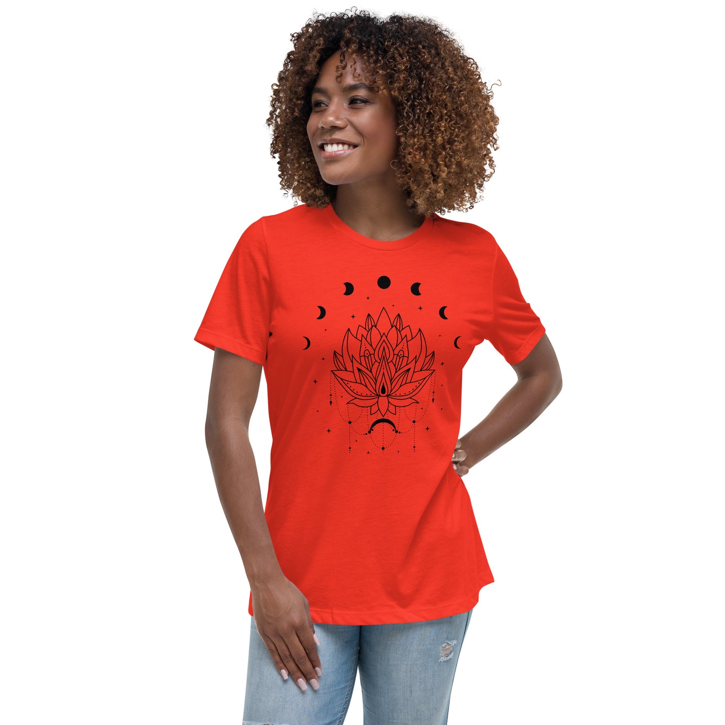 Lotus Flower Moon Phase Women's Relaxed Fit T-Shirt