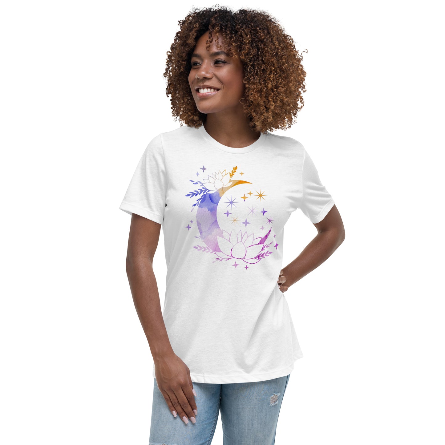 Pastel Moon Star Women's Relaxed Fit T-Shirt